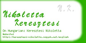nikoletta keresztesi business card